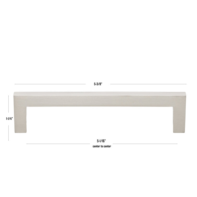5-Inch Satin Nickel Modern Square Bar Pull with Mounting Hardware