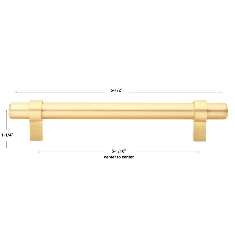 5-Inch Satin Gold Modern Bar Pull with Mounting Hardware
