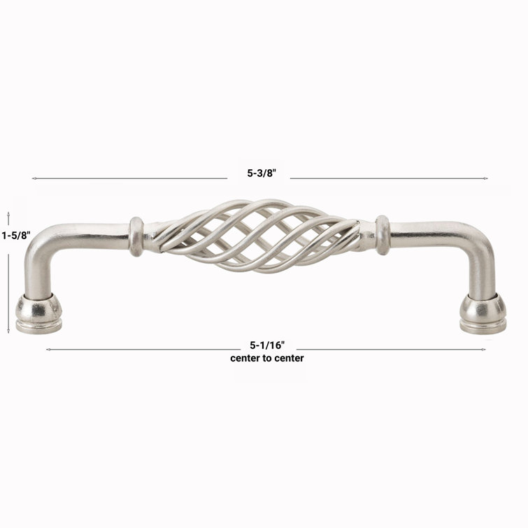 3.75-inch Satin Nickel Birdcage Cabinet Pull with Mounting Hardware