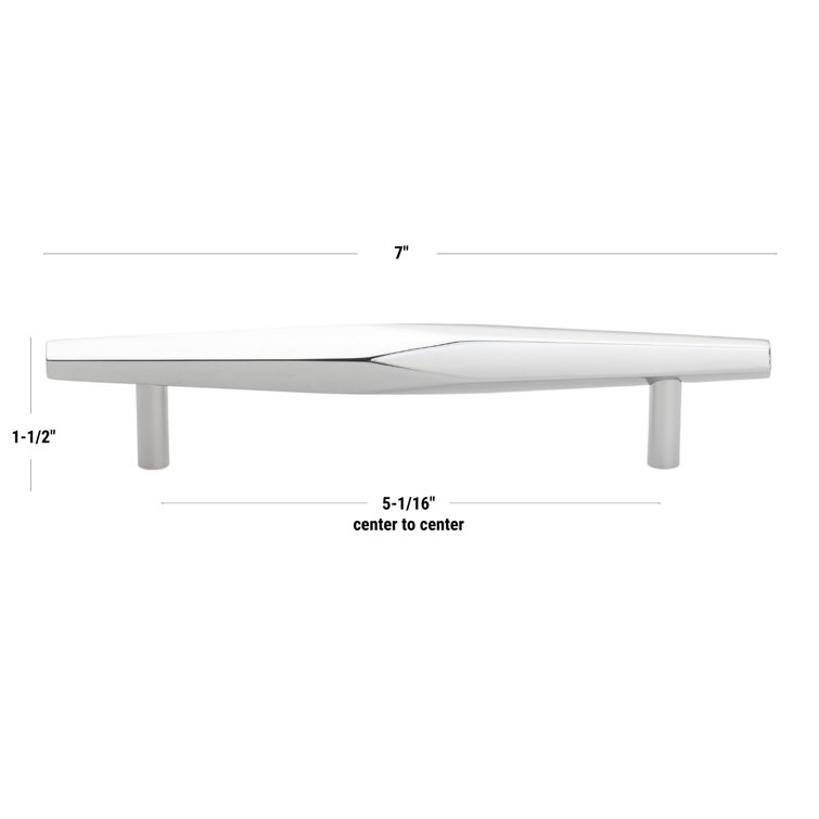 7-Inch Polished Chrome Faceted Cabinet Bar Pull
