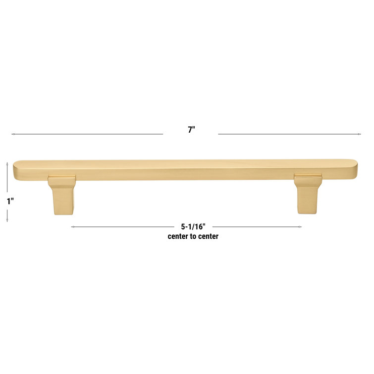 Champagne Gold Matte Modern Cabinet Bar Pull, 7-inch