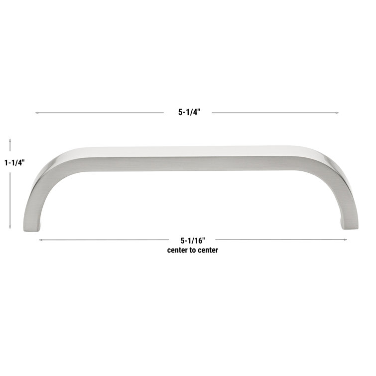 Satin Nickel 5-1/4 inch Curved Cabinet Bar Pull