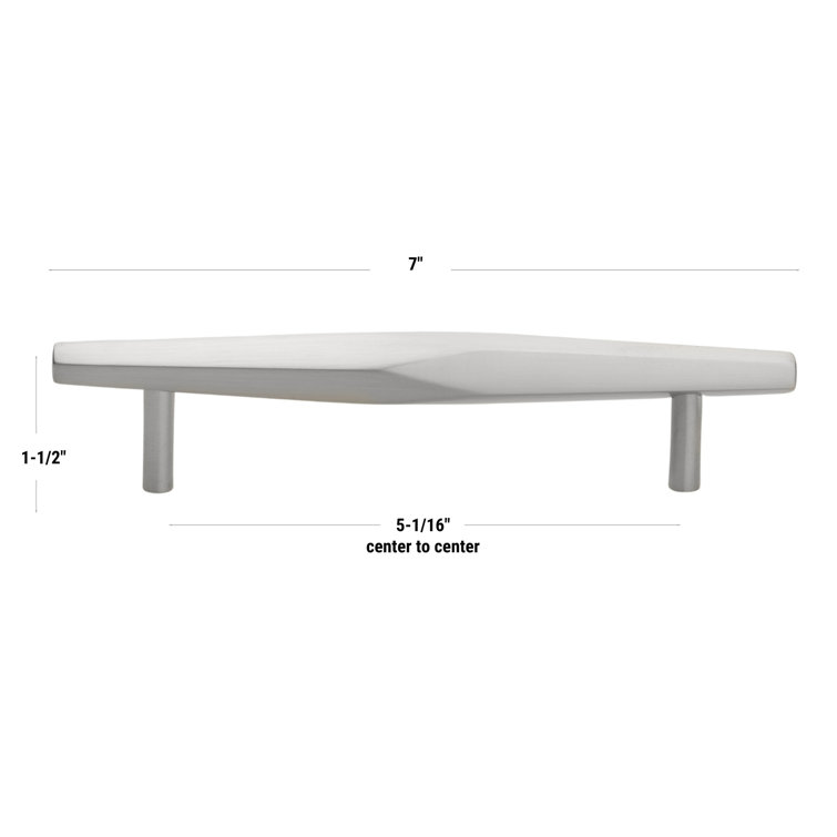 7-inch Brushed Nickel Faceted Cabinet Bar Pull