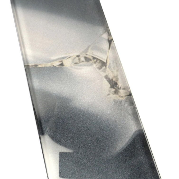 Carnelian 3" x 12" Glossy Gray Glass Subway Tile