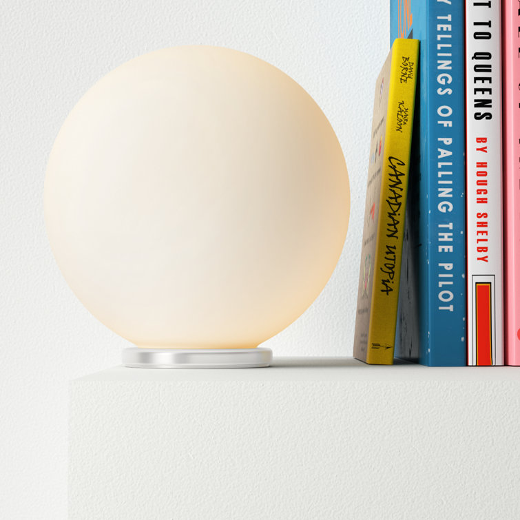 Rondo 8'' White Opal Glass Globe Table Lamp