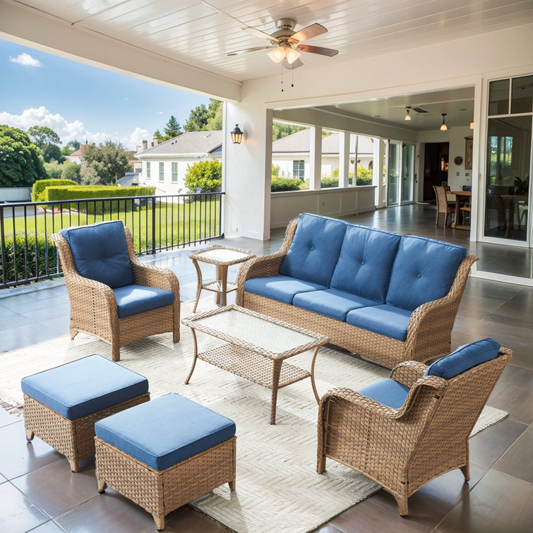 Carolina Yellow Steel Frame Glass Top Outdoor Coffee Table