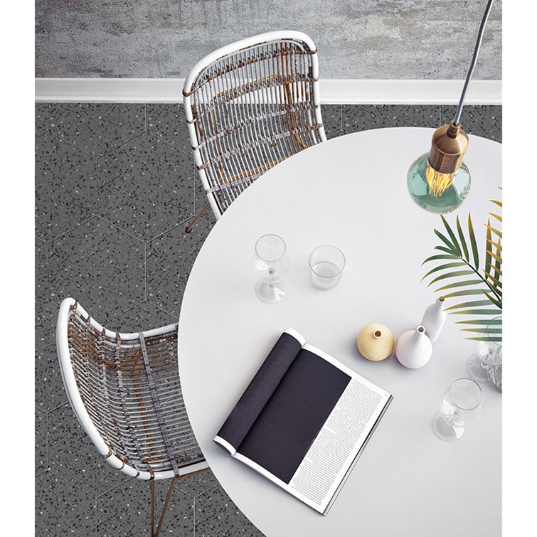Gray and Black Hexagonal Porcelain Wall and Floor Tile