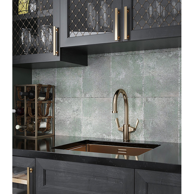 Large Blue and Green Ceramic Matte Wall and Floor Tile