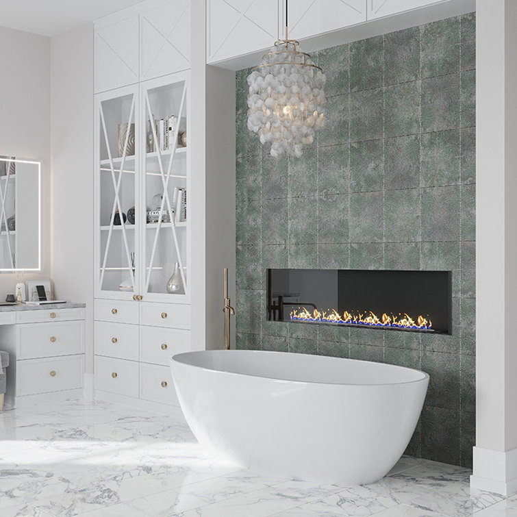 Large Blue and Green Ceramic Matte Wall and Floor Tile
