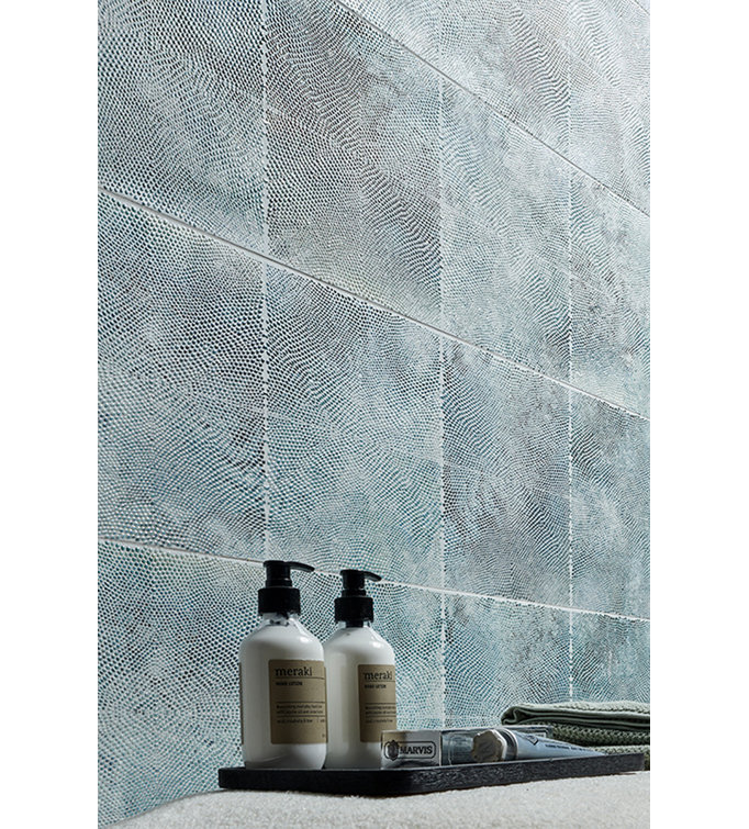 Large Blue and Green Ceramic Matte Wall and Floor Tile