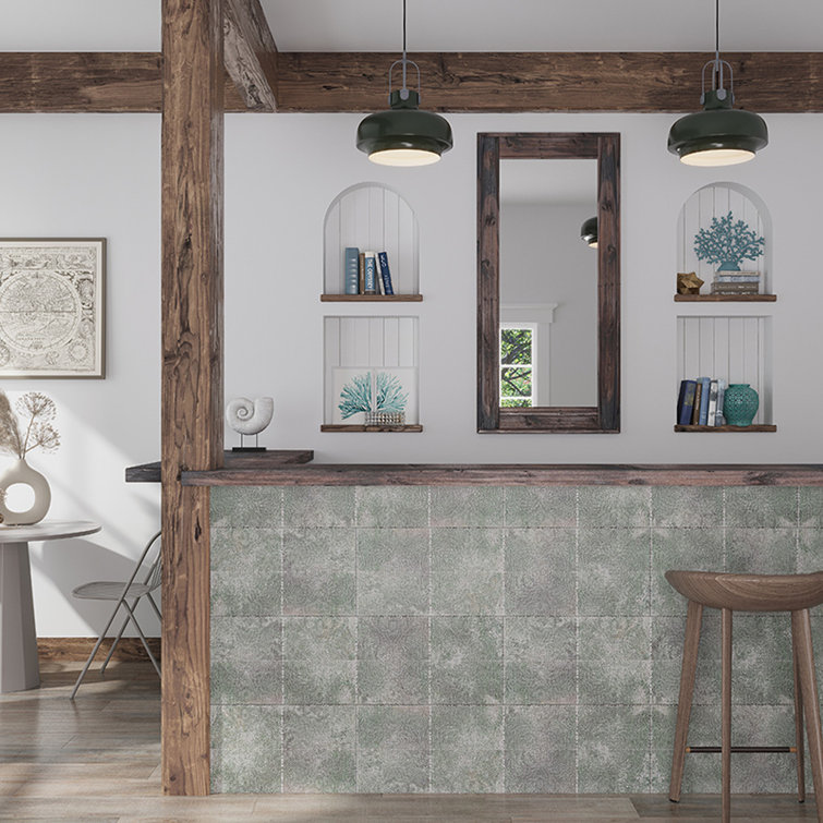 Large Blue and Green Ceramic Matte Wall and Floor Tile