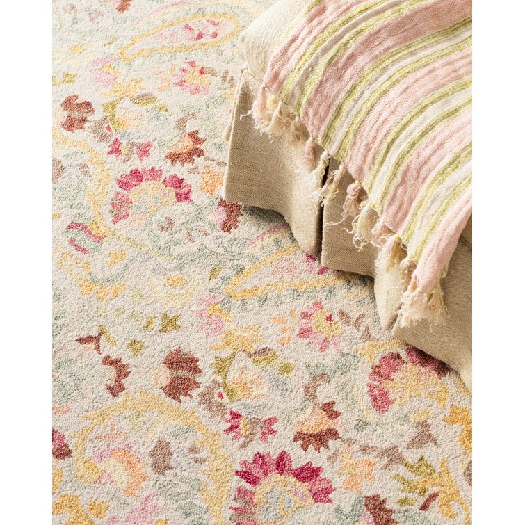 Handmade White Wool Rectangular 3' x 5' Area Rug