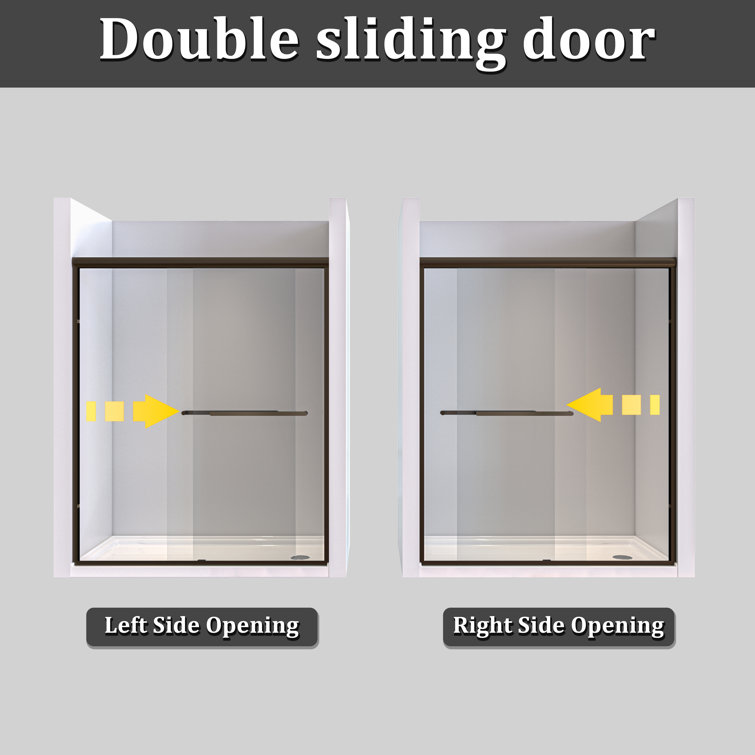 60" W x 72" H Oil Rubbed Bronze Double Sliding Shower Door