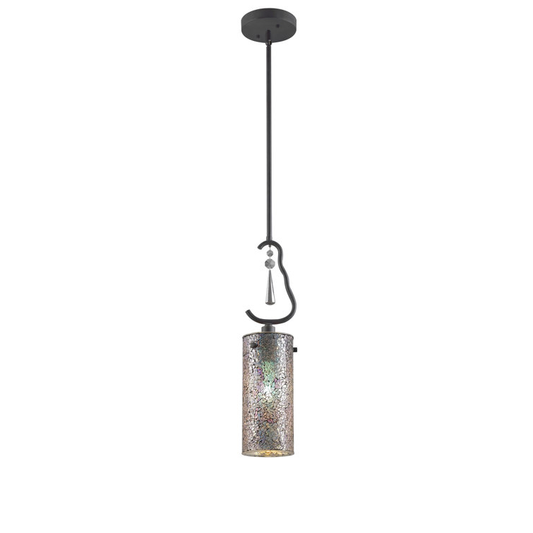 Haley Smoky Crystal 27'' Mini Pendant with Black Finish