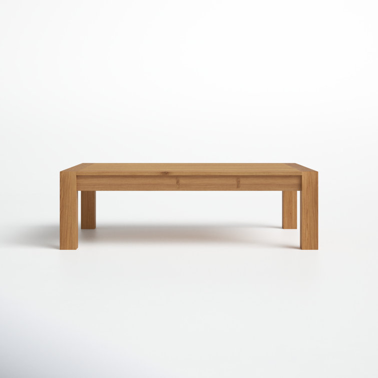 Natural Teak Rectangular Solid Wood Coffee Table