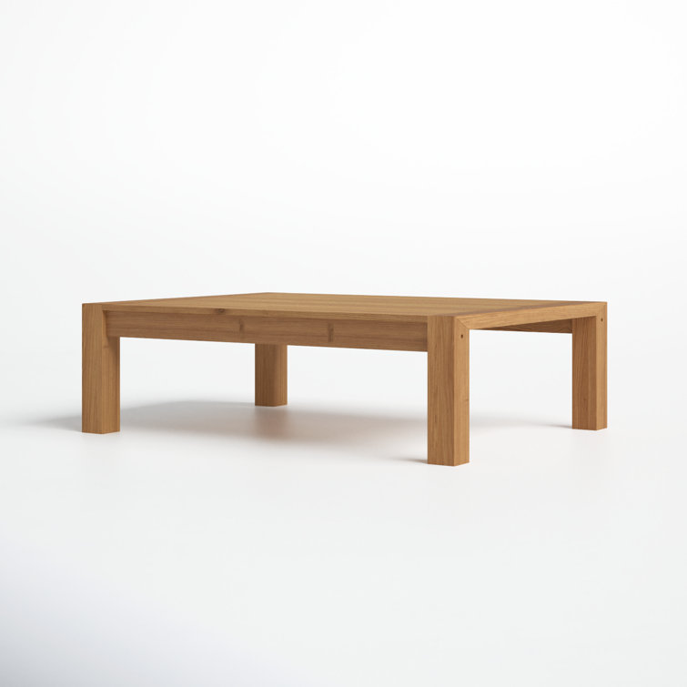 Natural Teak Rectangular Solid Wood Coffee Table