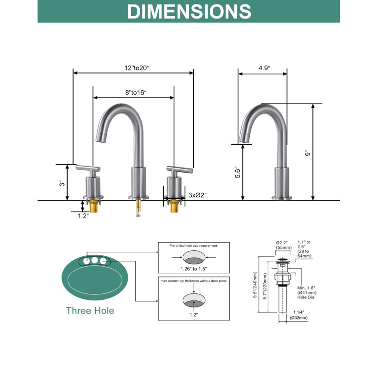 Brushed Nickel Double Handle High Arc Bathroom Faucet