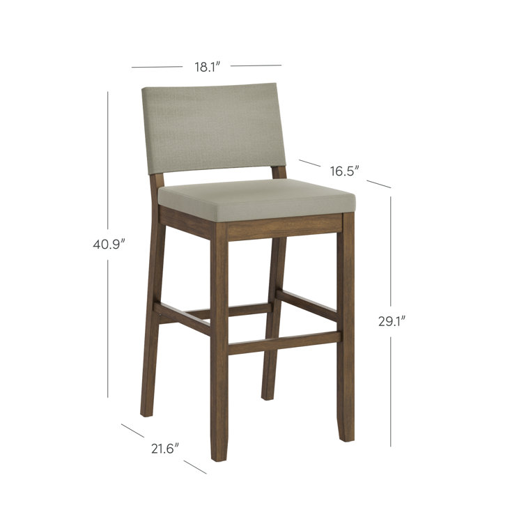 Linus Light Gray and Dark Brown Wood Bar Stool Set