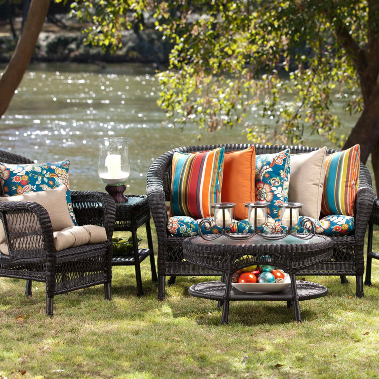 Black and Yellow Floral Oversized Lumbar Pillows Set