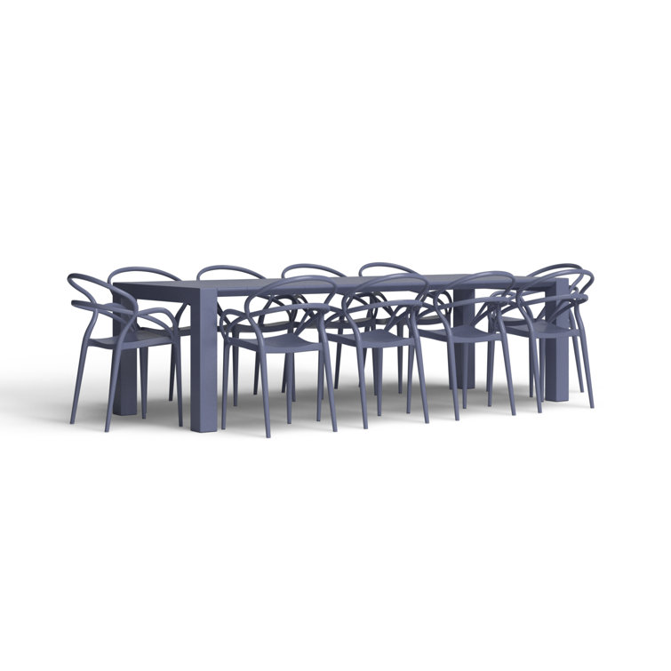 Mila Dark Gray Extendable 11-Piece Outdoor Dining Set