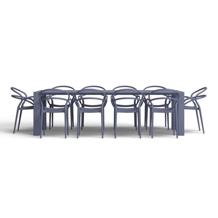 Mila Dark Gray Extendable 11-Piece Outdoor Dining Set