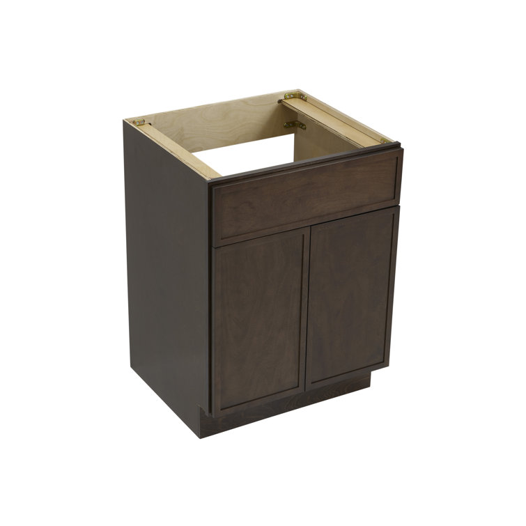 24" Brown Birch Plywood Freestanding Single Base Cabinet