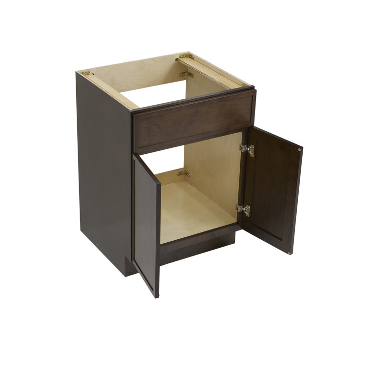 24" Brown Birch Plywood Freestanding Single Base Cabinet