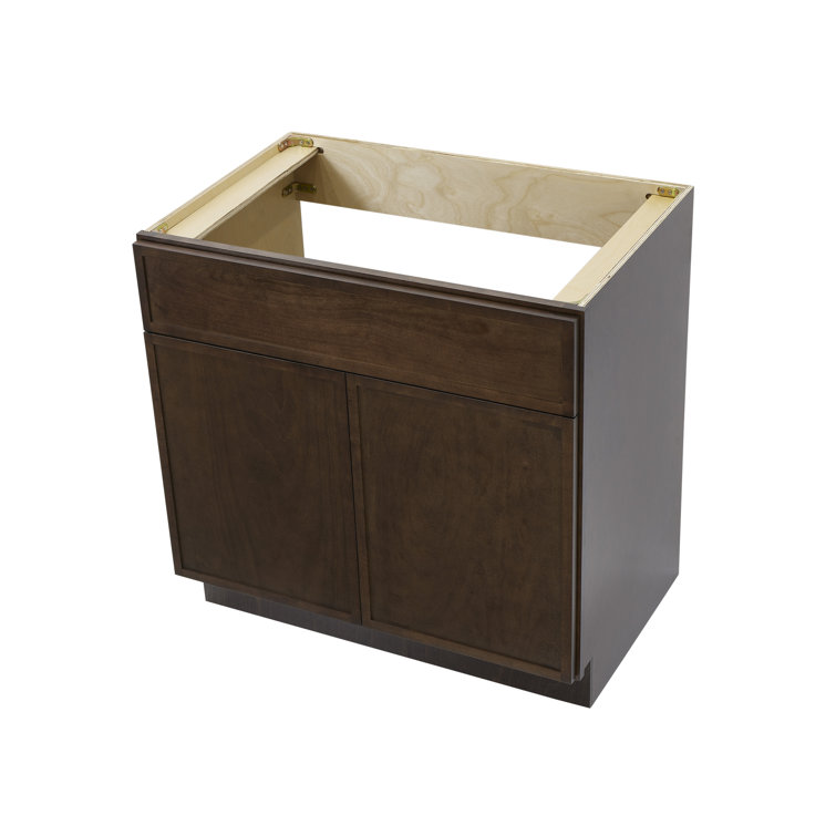 33" Brown Birch Plywood Freestanding Single Base Cabinet