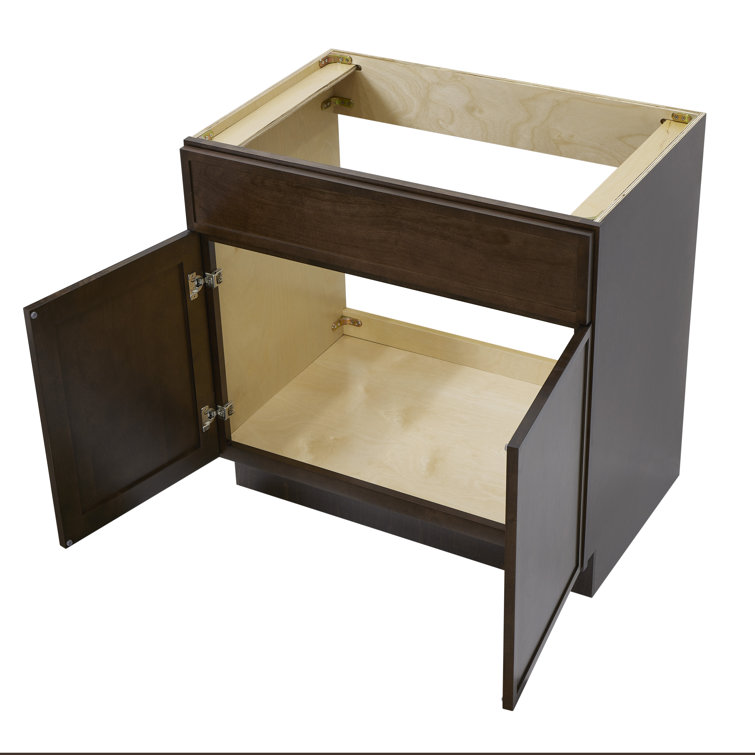 33" Brown Birch Plywood Freestanding Single Base Cabinet