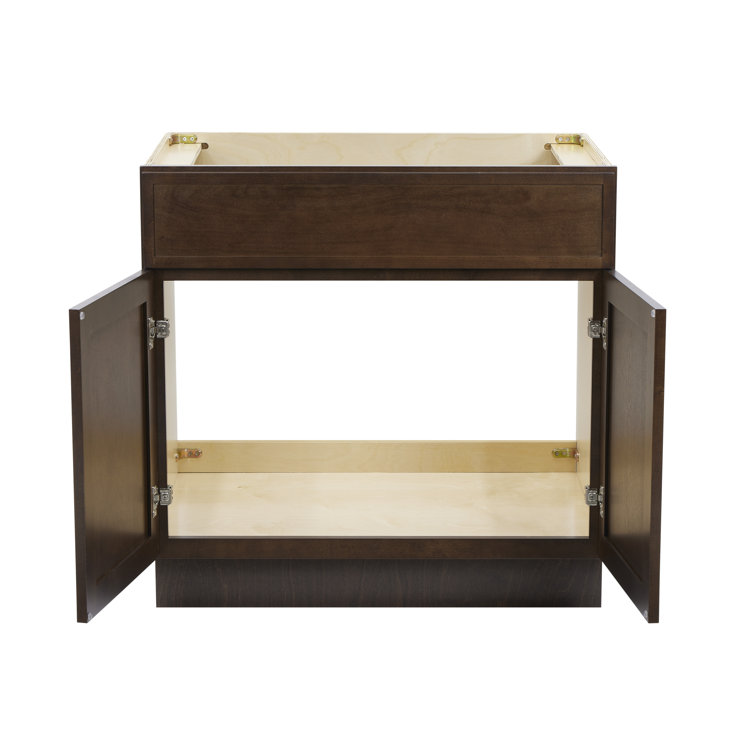 33" Brown Birch Plywood Freestanding Single Base Cabinet