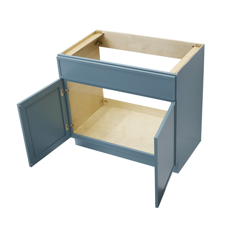 Sea Green Birch Plywood Freestanding Single Base Cabinet, 36"