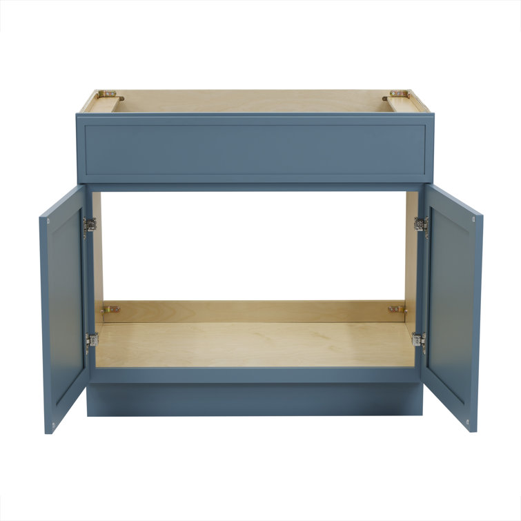 Sea Green Birch Plywood Freestanding Single Base Cabinet, 36"