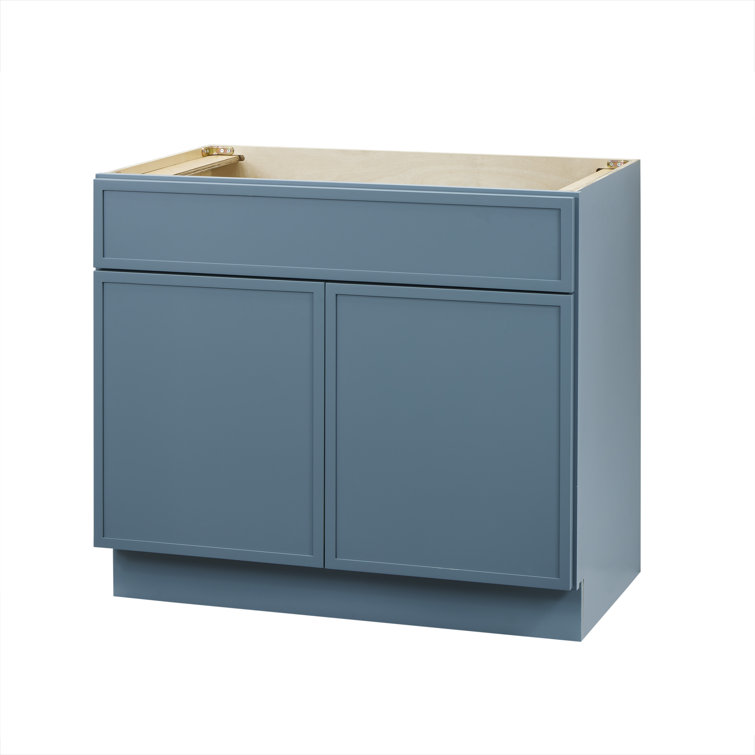 Sea Green Birch Plywood Freestanding Single Base Cabinet, 36"