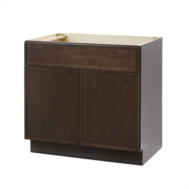 33" Brown Birch Plywood Freestanding Single Base Cabinet
