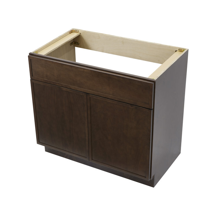 36" Brown Birch Plywood Freestanding Single Base Cabinet