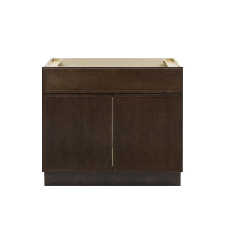 36" Brown Birch Plywood Freestanding Single Base Cabinet
