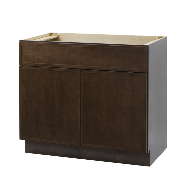 36" Brown Birch Plywood Freestanding Single Base Cabinet
