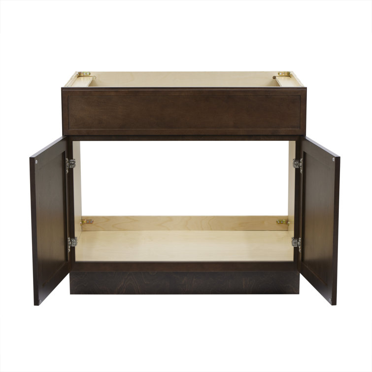 36" Brown Birch Plywood Freestanding Single Base Cabinet