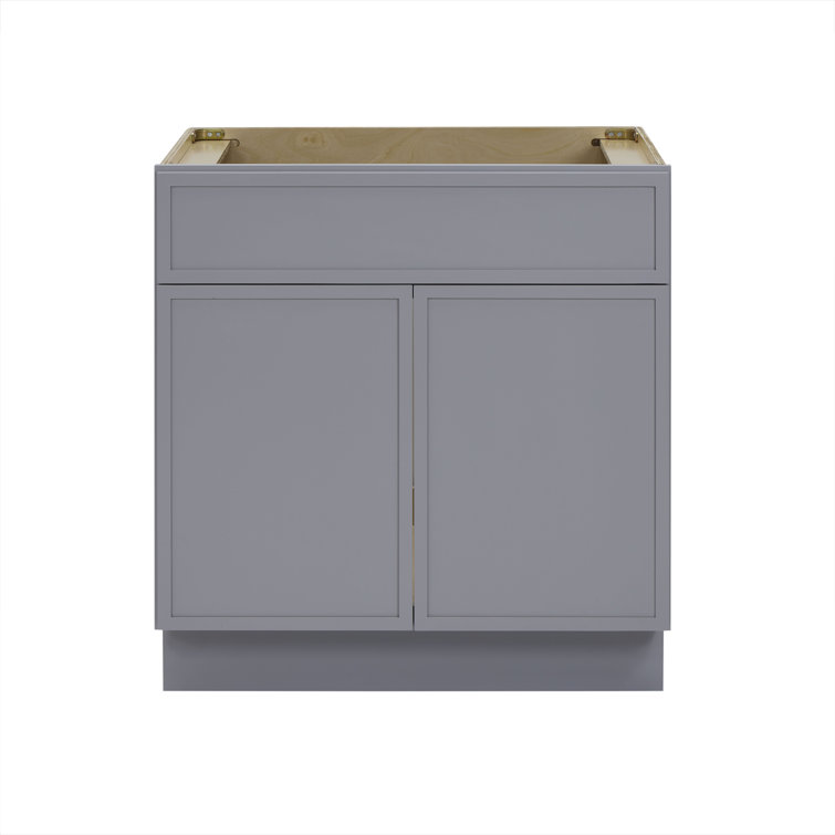 Gray 30" Birch Plywood Freestanding Single Vanity Cabinet