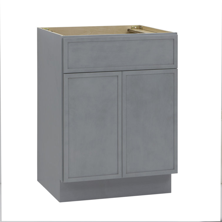 24" Smoky Gray Birch Plywood Freestanding Storage Cabinet