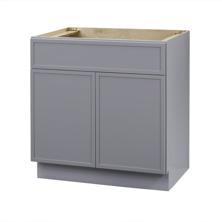 Gray 30" Birch Plywood Freestanding Single Vanity Cabinet