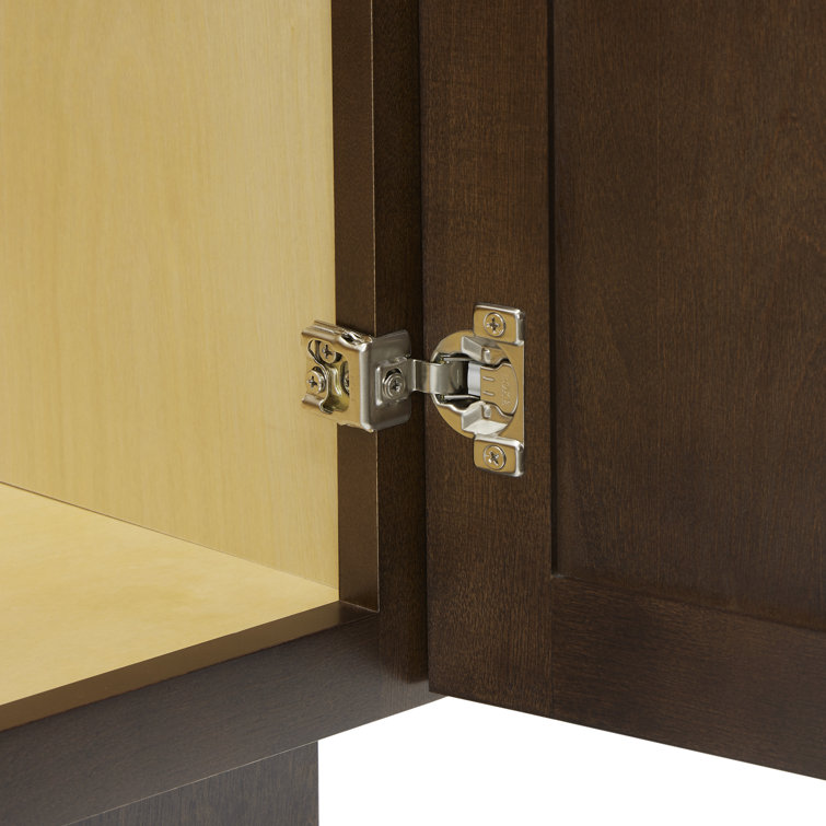 36" Brown Birch Plywood Freestanding Single Base Cabinet with Soft Close Door