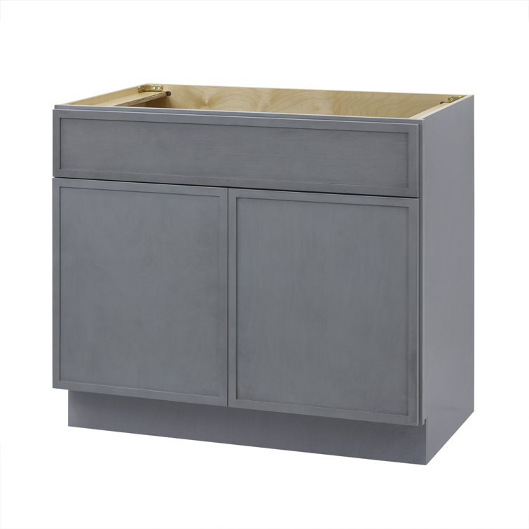 36" Smoky Gray Birch Plywood Freestanding Single Base Storage Cabinet