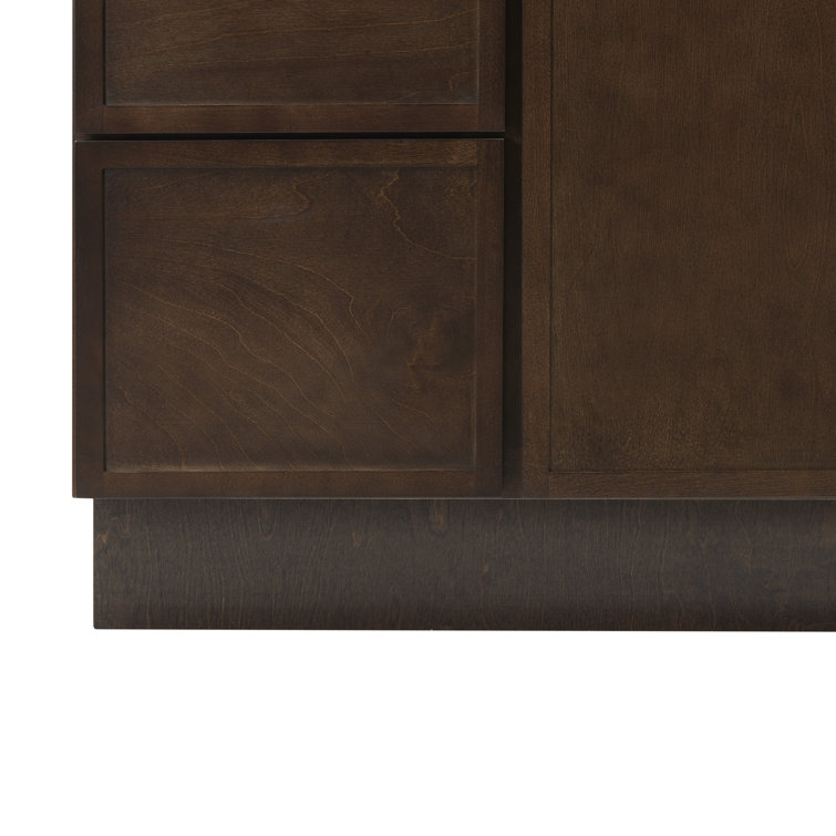 36" Brown Birch Plywood Freestanding Single Base Cabinet with Soft Close Door
