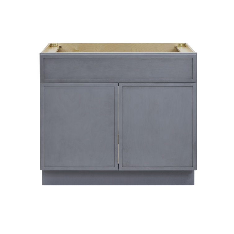 36" Smoky Gray Birch Plywood Freestanding Single Base Storage Cabinet