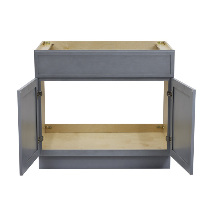 36" Smoky Gray Birch Plywood Freestanding Single Base Storage Cabinet