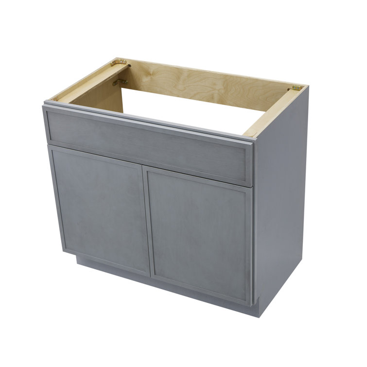 36" Smoky Gray Birch Plywood Freestanding Single Base Storage Cabinet