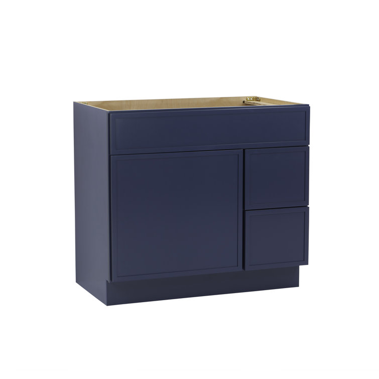 36" Blue Birch Plywood Freestanding Single Base Cabinet with Soft Close Door