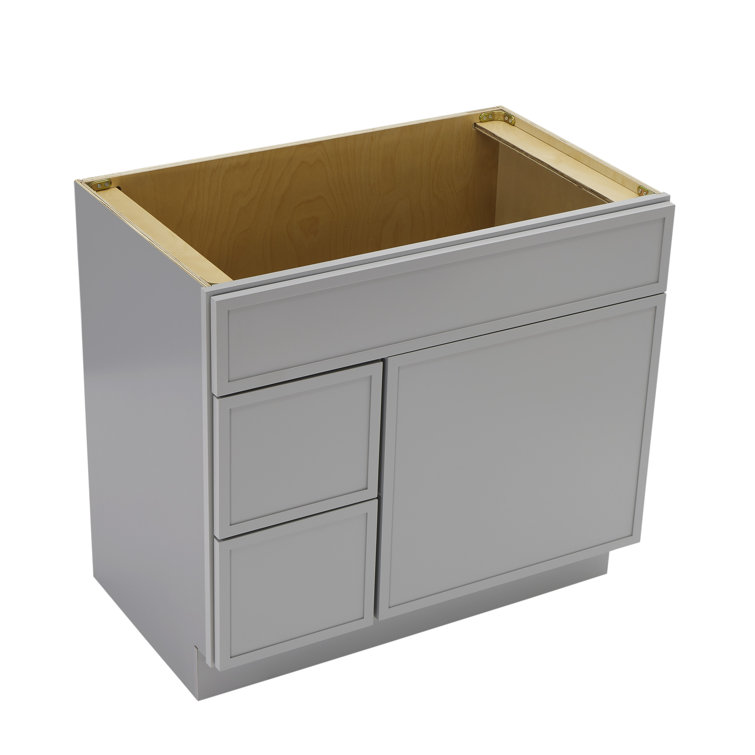 Gray 36" Birch Plywood Freestanding Single Base Cabinet with Soft Close Door