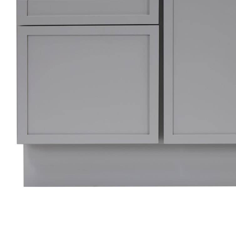Gray 36" Birch Plywood Freestanding Single Base Cabinet with Soft Close Door